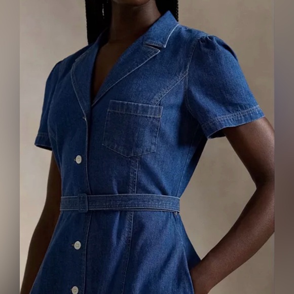 Polo Ralph Lauren Buttoned Denim Midi Dress Rare
medium deep indigo blue - Picture 5 of 10